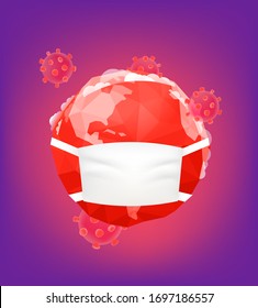 Concepto mundial de vector pandémico con la Tierra
