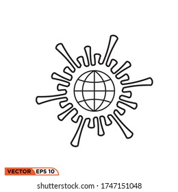 world pandemic virus icon design vector illustration