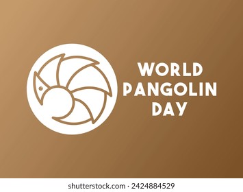 World Pangolin Day. The third Saturday in February. Gradient background. Eps 10.