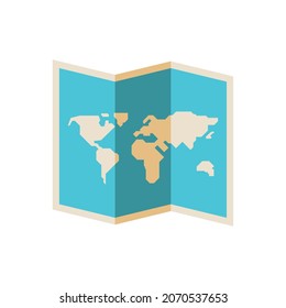 world paper map continents icon