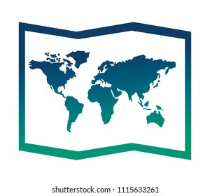 world paper map icon