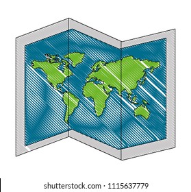 world paper map icon