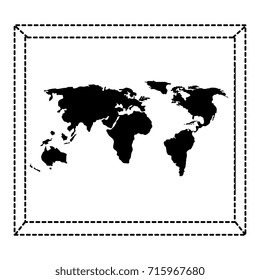 world paper map icon