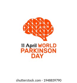 World parkinson's day on april 11 and white background. Vector Illustration