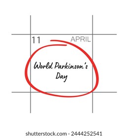 World Parkinson's disease day. April 11'th.