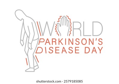 World parkinsons disease day. International event. April 11. Medical, educational concept. Editable vector illustration. Landscape poster, banner. Logo and visual identity design 