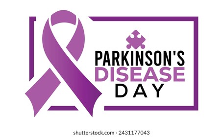 El Día Mundial de la Enfermedad de Parkinson se celebra cada año en abril. Plantilla para fondo, pancarta, tarjeta, afiche con inscripción de texto.