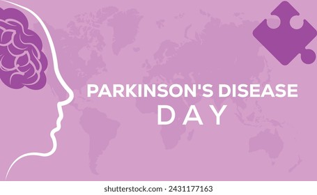 El Día Mundial de la Enfermedad de Parkinson se celebra cada año en abril. Plantilla para fondo, pancarta, tarjeta, afiche con inscripción de texto.