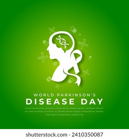 World Parkinson's Disease Day Papier Schnitt Stil Vektordesign Illustration für Hintergrund, Poster, Banner, Werbung, Grußkarte