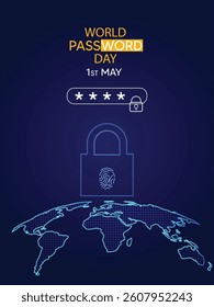 World Password Day awareness vector poster
