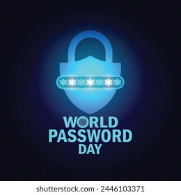 World Password Day. Holiday concept. Template for background, banner, card, poster with text inscription. Vector illustration