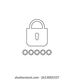 world password day. monochrome. password padlock shield. icon. vector illustration