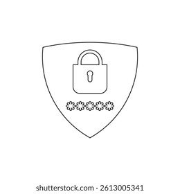 world password day. monochrome. password padlock shield. icon. vector illustration