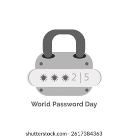 World Password Day vector, illustration. May 1. PIN and lock design concept.