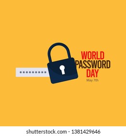 World password Day vector template. Design for greeting cards or print. 