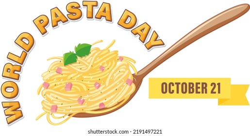 World Pasta Day Banner Design Illustration Stock Vector (Royalty Free ...