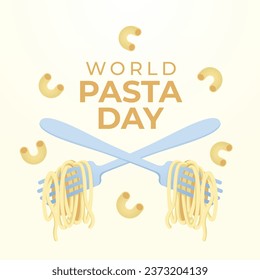 Design-Vorlage für den Weltpasta-Tag ist gut für die Feierlichkeiten. pasta, Vektorgrafik. Nudelbild. flaches Design. Vektor eps10.