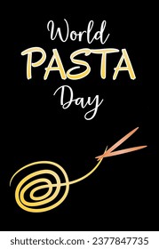 World Pasta Day Sign and Badge Vector Illustration