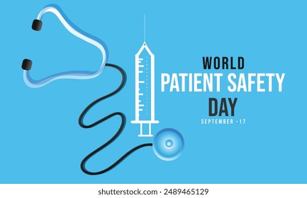 World Patient Safety Day. background, banner, card, poster, template. Vector illustration.