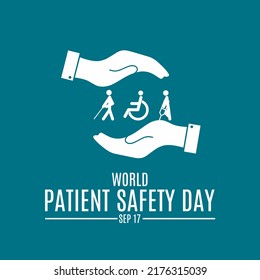 World Patient Safety Day Banner Or Poster. Hand Icon Protects Patient. Vector Illustration
