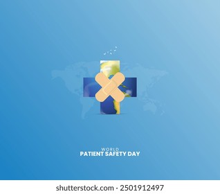 World Patient Safety Day, patient safety creative design, vector design.