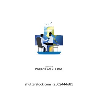 World Patient Safety Day, patient safety creative design, vector design.