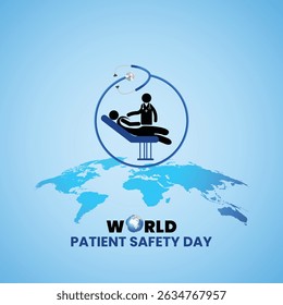 World Patient Safety Day, patient safety creative design, vector design.