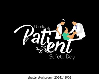 World Patient Safety Day. Patient and doctor banner and poster for social media and print media.
