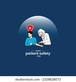 Día Mundial de la Seguridad de los Pacientes. concepto creativo del día internacional de la seguridad de los pacientes. ilustración del vector de seguridad del paciente