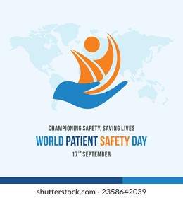 World Patient Safety Day, September 17th. Social Media Desin Post Vector Template