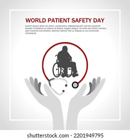 World Patient Safety Day Vector Illustration. Suitable For Poster, Banners, Campaign And Greeting Card.