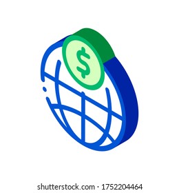 World Payment Coin Transfer vector isometric sign. color isolated symbol illustration