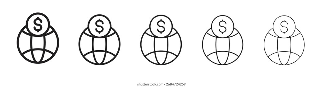 Icono de transferencia de pago mundial Ilustración vectorial aislada