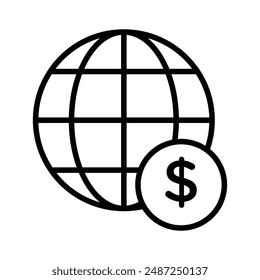 Marca de logotipo lineal de World Payment Transfer en blanco y negro