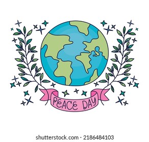 world peace day with decorations