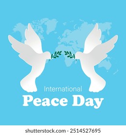 World Peace Day designs with Dove symbolizing peace.