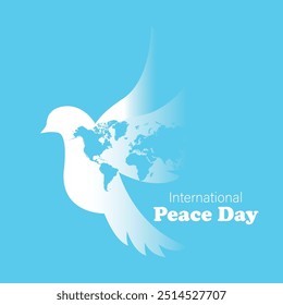 World Peace Day designs with Dove symbolizing peace.