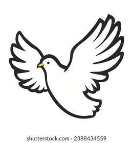 world peace day dove isolation illustration