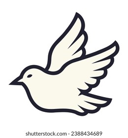 world peace day flying dove isolated