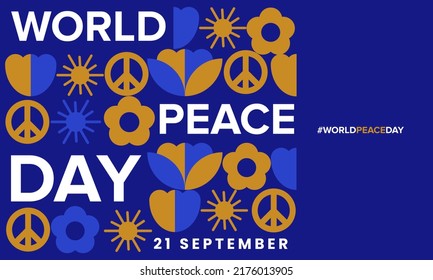 World peace day geometric background poster vector illustration