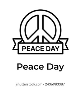 World peace day icon design, ready to use editable vector