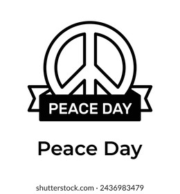 World peace day icon design, ready to use editable vector