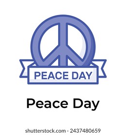 World peace day icon design, ready to use editable vector