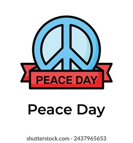 World peace day icon design, ready to use editable vector