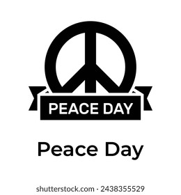 World peace day icon design, ready to use editable vector