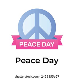 World peace day icon design, ready to use editable vector