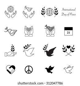 World peace day icons vector design eps 10