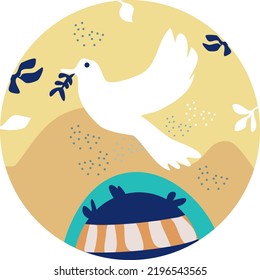 world peace day illustration in pastel colors