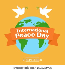 World Peace Day International. 21 September Celebration day.