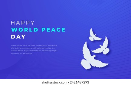 World Peace Day Paper cut style Vector Design Illustration for Background, Poster, Banner, Advertising, Greeting Card